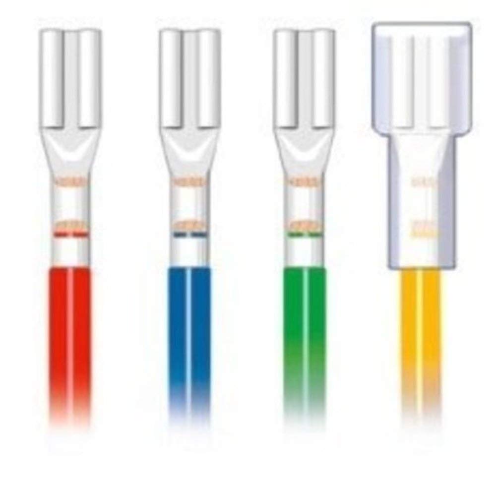 Peco PL-31 Crimp Connectors/Shrouds, 10 Connectors, 5 Shrouds, Copper, Transparent