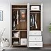 Hanging Closet Organizer,Sweater & sock Organizer with a Hook and Loops,Collapsible Storage Shelves for Clothes, pants and Shoes (Grey-3 Shelf)