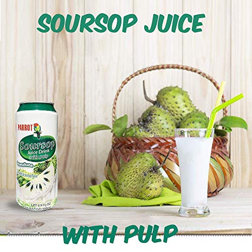 Parrot Brand Canned Soursop Juice Drink With Pulp 16.4 fl. oz.(Pack of