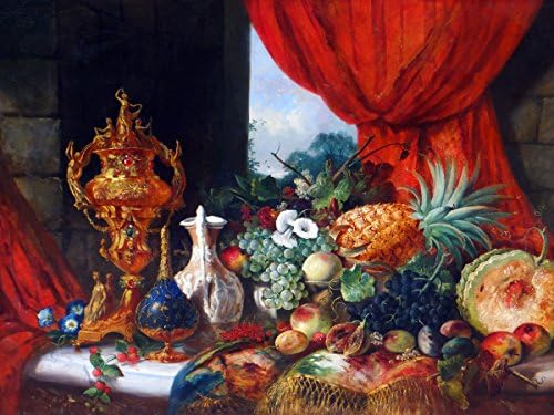 Still Life Fruit Pineapple Flowers jug by W. E. D. Stuart Accent Tile Mural Kitchen Bathroom Wall Backsplash Behind Stove Range Sink Splashback One Tile 8"x6" Ceramic, Glossy
