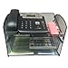 VANRA Metal Mesh Desktop Organizer Telephone Stand Phone Stand File Sorter Desk File Tray Organize File Folder Holder with Drawer, Black