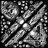 Assassin Skulls Guns Black White Bandana 21