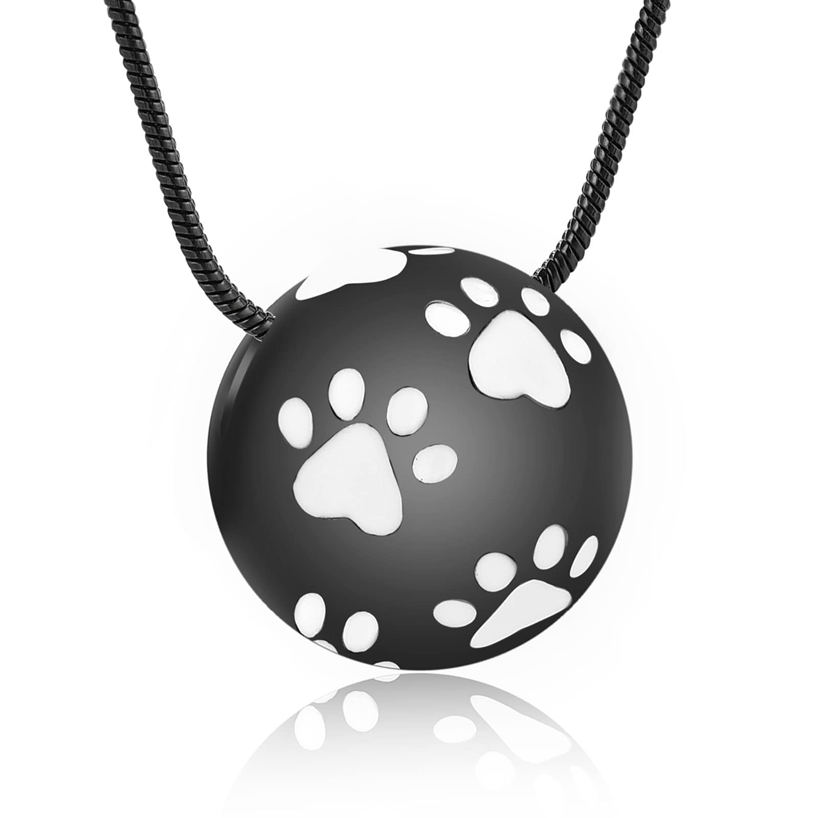AIWENXI Paw Urn Cremation Necklace Dog Cat Pet Paw Print Cremation Jewellery for Pet Ashes Animal Keepsake Memorial Charm Pendant Necklace
