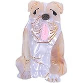 Cute Dog Hair Clips,Small Claw Clips for Girls,Acetate Hair Clips for Women,English Bulldog Claw Clip