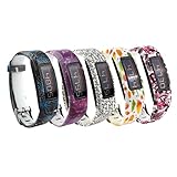 Tkasing Colorful Silicone Replacement Bands with Metal Clasps for Garmin Vivofit 2 (No Tracker, Replacement Bands Only) (5 Colors C)