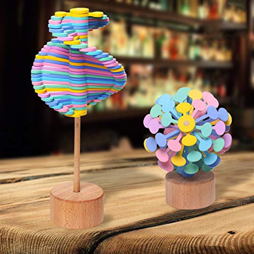 MeetUs Christmas Magic Rotating Toy Wooden Rotary Relief Bar Stress Relief Toys Puzzle Desk Fun Decompression Toy for Children and Adults,Home and Office Decor
