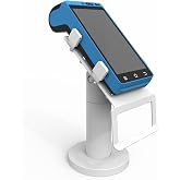 Universal POS Terminal Stand, Swivel &amp; Tilt Payment Device Holder, White | ual‑mount bracket with cable management, adjustable clamping jaws fit most commercial countertop payment terminals