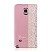 Aobiny Fresh Flip Wallet Leather Cell Phone Case Mobile Cover for Samsung Galaxy Note 4 Pink