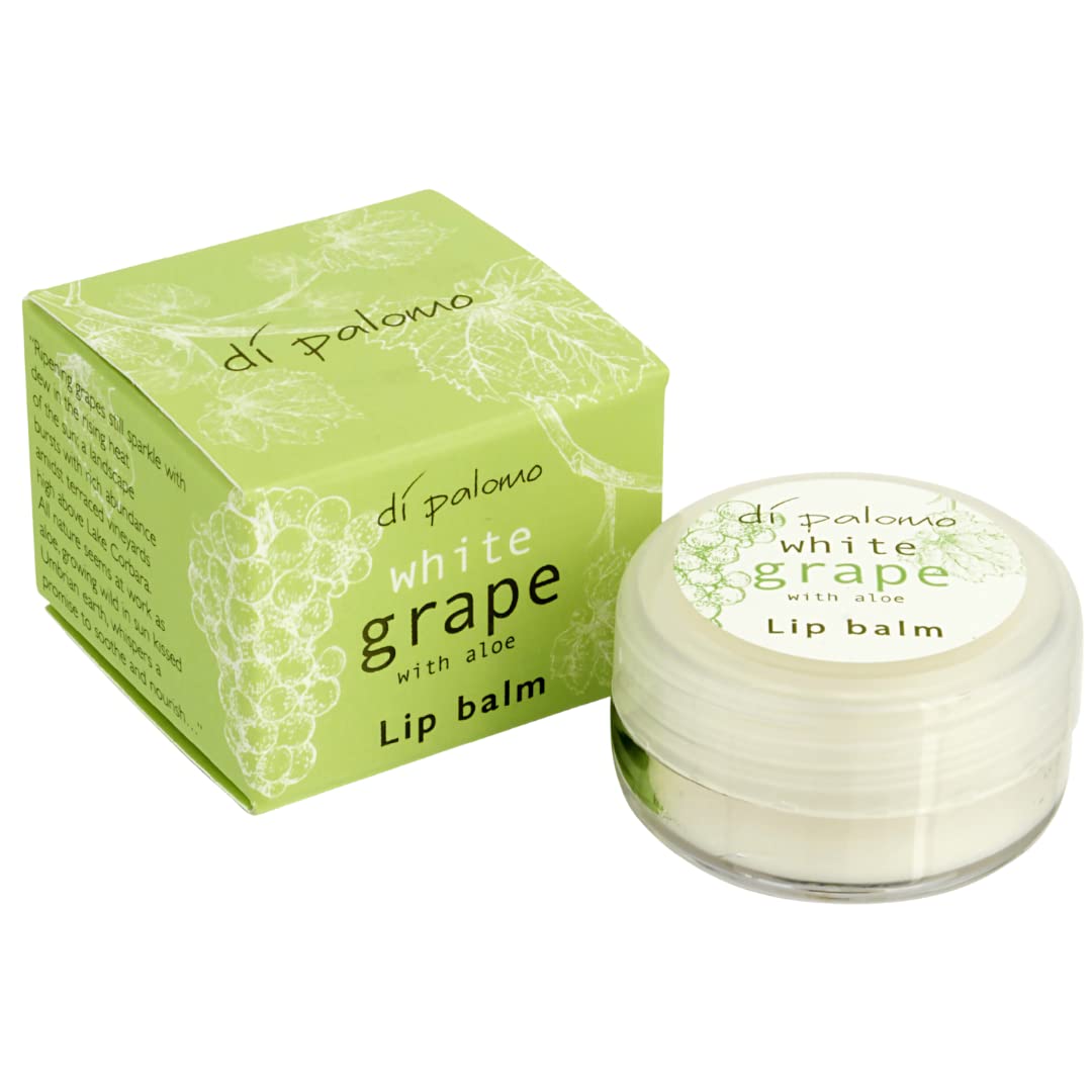 Di Palomo White Grape & Aloe Lip Balm 10ml. Lip Moisturiser with Lip Tint. Lip Skin Care Lip Mask & Lip Treatment. Moisturising Ingredients For Extremely Dry, Cracked Lips. Scented Lip Balm.