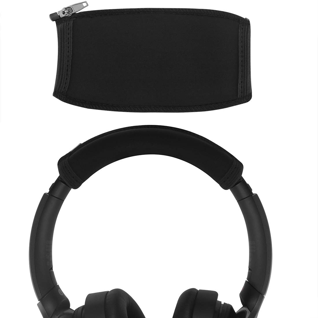 Geekria Headband Cover for Sony WH-1000XM4/XM3/XM2/1000X, ULT WEAR, WH-ULT900N, WH-XB950N1/XB910N/XB900N, MDR-XB950BT/XB650BT, MDR-10RBT/10RNC/10R Headphones, Replacement Repair Part (Black)