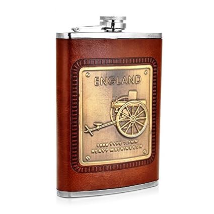 Lista Liquor Holder Imported Hip Stitched Leather and Stainless Steel Hip Flask (230 Ml,Brown)