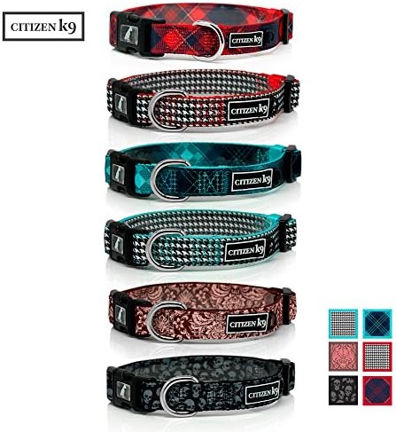 Buju Citizen K9 Dog Collar - Adjustable Large Medium Small xs for Dogs & Cats - Polyester Training Collars Strong and Safe Stays with Matching Leash Available