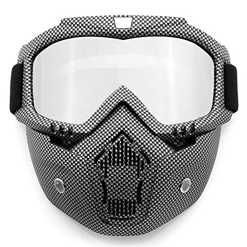 image for SPOSUNE Motorcycle Goggles Detachable Face Mask, ATV Dirt Bike Off Roa