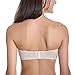 DOBREVA Women's No Padding Strapless Lace Bra Underwire Multiway See-Through Beige 34DD