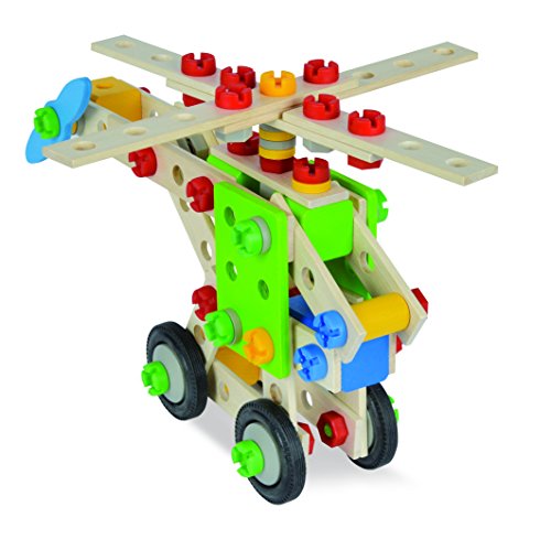 Eichhorn 100039053 - Hubschrauber 120-teilig Holz-Konstruktions-Set, 5 verschiedene Modelvarianten baubar, FSC 100% – Bild 3