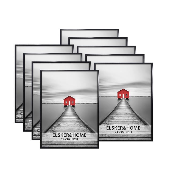 Photo 1 of ELSKER&HOME 24x36 Poster Frame 9 Pack, Black Picture Frame for Horizontal or Vertical Wall Mounting, Sturdy and Scratch-proof