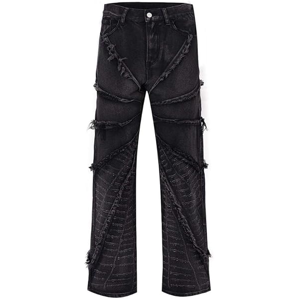 アメリヴィンテージ WIDE DAMAGE DENIM PANTS 25inch BXCNCKD Gothic Retro Damaged Spider Web Ragged Edge Jeans