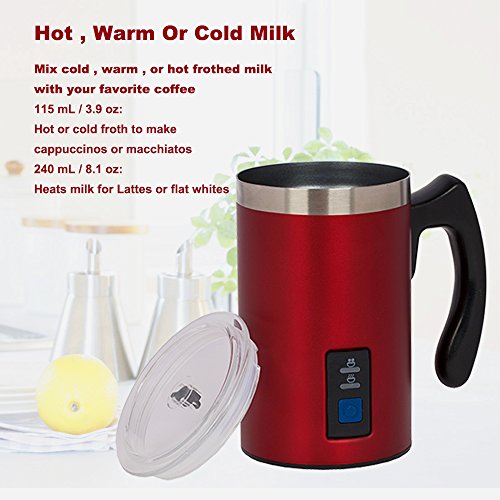 image for Huogary Milk Frother, Electric Automatic Stainless Steel Hot or Cold M