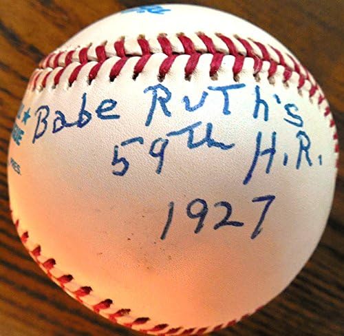 Paul Hopkins (D.) Uniquely Signed & Inscribed Baseball - Gave-up Babe Ruth's Record-Tying 59th Homer in 1927 - Inscribed & Limited 10/59 -includes SIGNED COA by Hopkins