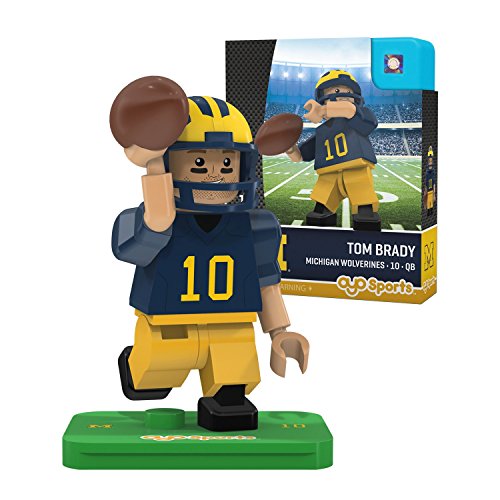 NCAA Michigan Wolverines Tom Brady Gen 2 Player Mini Figure, Small, Black