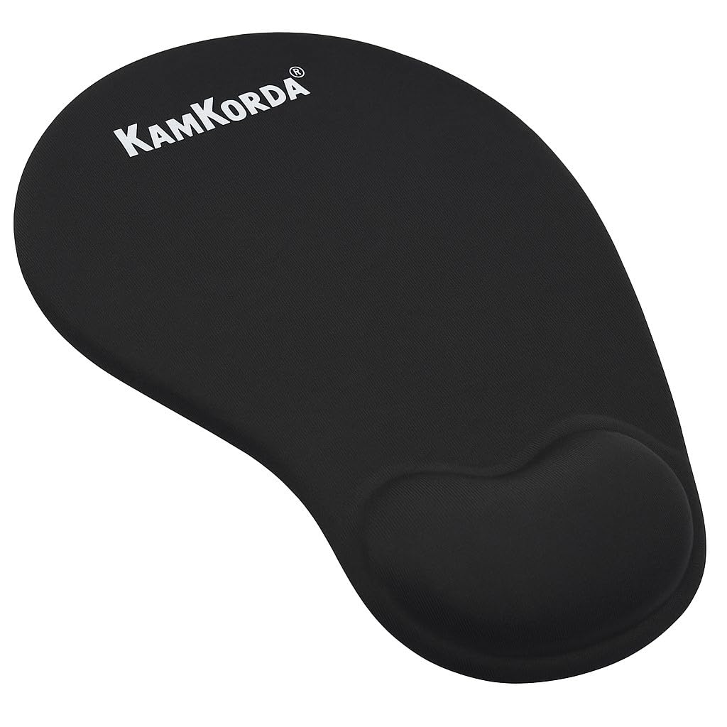 Mouse Mat with Wrist Support, Ergonomic Mouse Pad Wrist Rest with Non-Slip Base, Comfortable Cushion for Office, Home or Gaming, Black