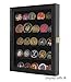 DisplayGifts Military Challenge Coin Display Case Poker Chips Holder Wall Cabinet Showcase Storage Rack with 5 Shelves for Coin Collection Solid Wood Wall Mount Black Finish Frame