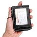 Edmen Zipper Key Wallet Leather Credit Card Case Coins Purse with ID Window for Women Men（Black）