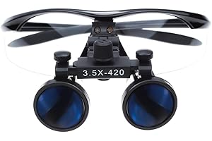 PURPLE-VIOLET NSKI 3.5X420mm Binocular Loupes DY-102 Optical Glass Plastic Frame with Antifog Black