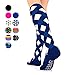 Go2 Compression Socks for Men Women Nurses Runners| Medium Compression Stockings… (Blue White Argyle 16-22 mmHg, Large)