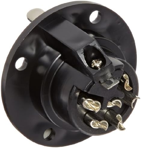 Amphenol Audio AP-6-13 AP Female chassis Connector, Round Flange, Machined Contacts, Thermoplastic Shell