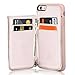LAMEEKU iPhone SE(2022) iPhone SE(2020) iPhone 7/8 Case Wallet RFID Blocking Leather Credit Card Slot Holder Cover with Zipper Wallet, Protective for Apple iPhone 7/8/SE2/SE3 4.7 inch - Rose Gold