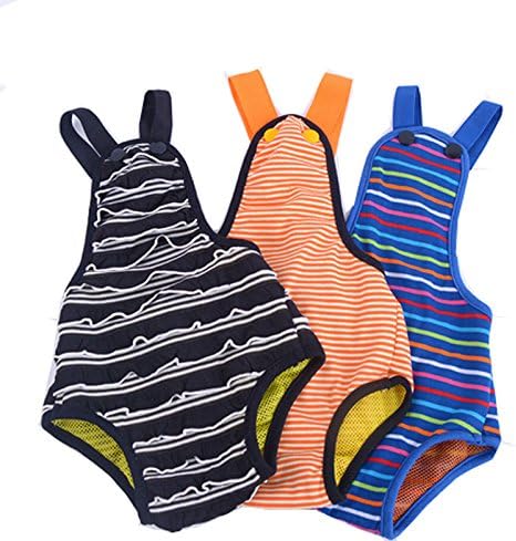Fashion Shop Colorful Cosy Pet Dog Cotton Tighten Strap Sanitary Physiological Pants Pet Underwear Diapers (Black Stripe, L (Waist 36-42CM))
