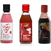 Messino Balsamic Glaze Mix: Rose, Apple Cider &amp; Strawberry, 3 x 250ml | Made in Greece; rose, apple cider &amp; strawberry balsamic glazes for salads, cheeses, meats, vegetables &amp; desserts
