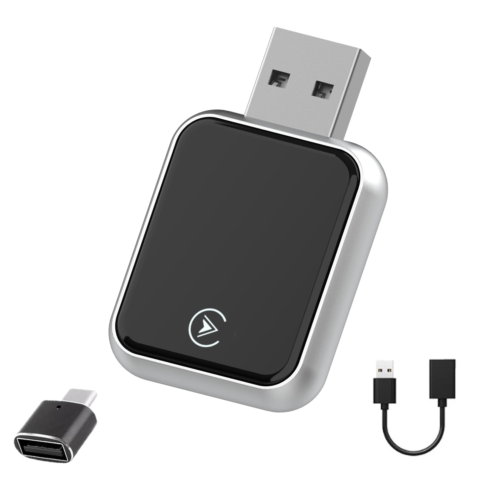 Photo 1 of 2026 Upgraded USB Wireless CarPlay Adapter for iPhone, Bluetooth 5.3 and Wi-Fi 6, Automatic & Zero-Delay Connection, Android auto Carplay Wireless Adapter for Android and iOS Systems. (Light Gray)