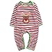 Baby Boys Girls Christmas Long Sleeve Red White Striped Reindeer Romper (90(12-18M), B)