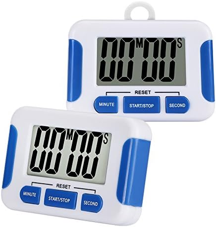 ROTEGA 2 Pack Magnetic Digital Cooking Kitchen Timer,Count-Down Up Clock with Loud Alarm and Large LCD Display(White)