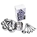 Premium Stainless Steel Measuring Cups and Spoons Set By Koppu - 10 Piece Stackable/Collapsible Measuring Kit - Engraved Measurement Handles - Suitable For Dry & Liquid Ingredients - 100% Non Toxic