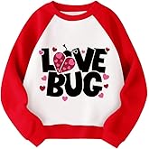 Kids Valentines Day Sweatshirts Boys Girls Valentine's Monster Truck Heart Shirt Graphic Toddler Long Sleeve Outfit Tops