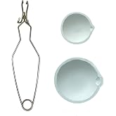 2Pcs Small Melting Ceramic Crucible Dish Cups Set with Whip Tongs Handle | Whip Tongs Handle 2A, Melting Ceramic Crucible Set,Gold Silver Copper Melting Kit