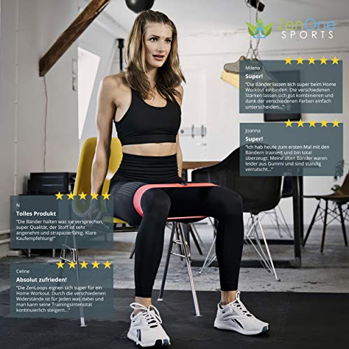 ZenOne-Sports-ZenLoops-Fabric-Fitnessbaender-aus-Stoff-5-Verschiedene-Staerken-Widerstandsbaender-fuer-Oberkoerper-Bein-Po-Training-rutschfest-inkl-Trainings-Guide-Tasche