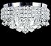 Top Lighting 4-Light Chrome Finish Metal Shade Flushmount Crystal Chandelier Ceiling Fixture