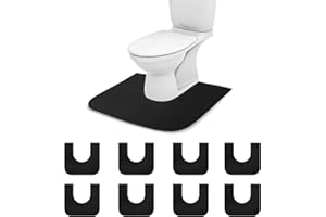 HBGOTL Round Commode Potty Training Mats for Boys, Toilet Training Mats, Potty Training Toilet Rugs, Potty Training Pads Used to Protect Floor in Bathroom(8 Pack, Black)