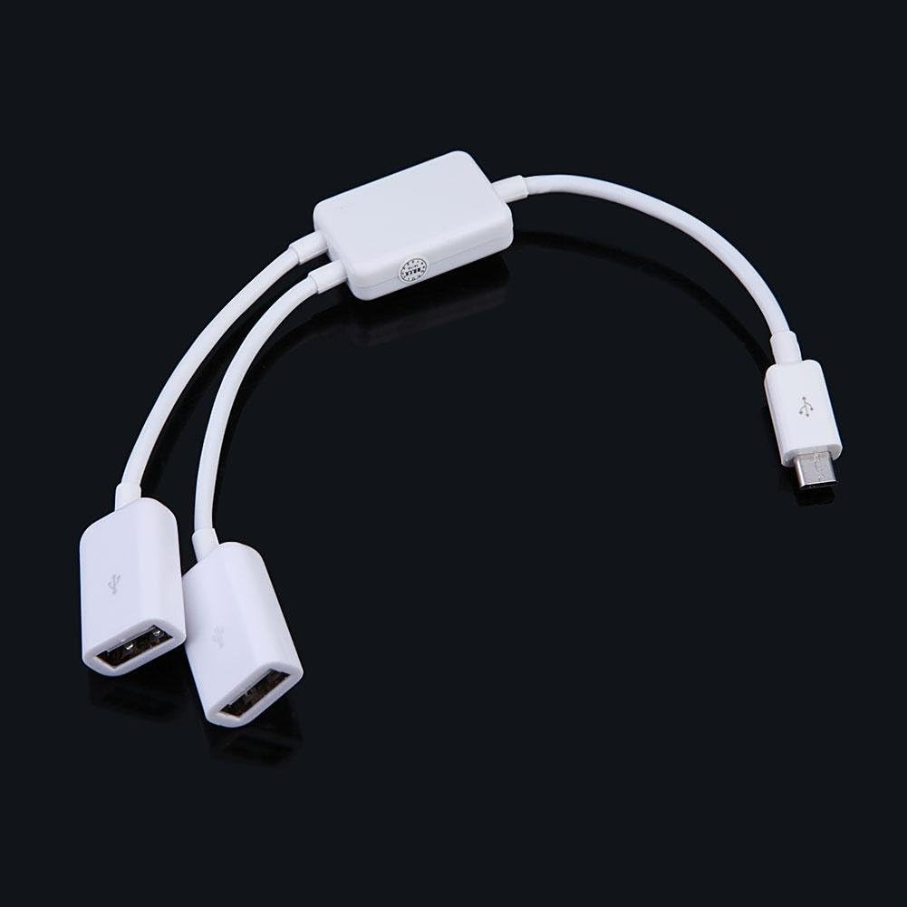 Slibrat Dual Micro USB OTG Hub Host Adapter Cable for Tablet PC and Smart Phone