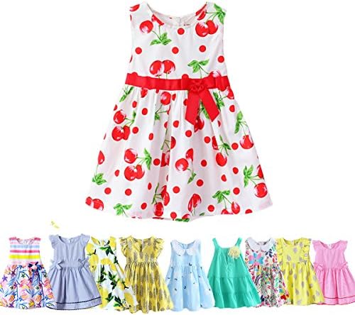 Abalaco Girls Kids 100% Cotton Summer Printed Sundress Floral Casual Toddler Tutu Dress