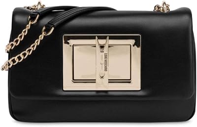 Bolsa de ombro/mala de ombro Moschino Women's Love em BS25MO47 JC4164PP1MLM0000 preto em pele ecológica, preto, tamanho único