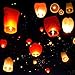 BATTIFE Sky Lanterns Chinese Biodegradable Paper Bulk Assortment Romantic Night Blue Red and Other Mixed Colors 5 Pack for Party Sea Beach Vacation Holiday (Colors)