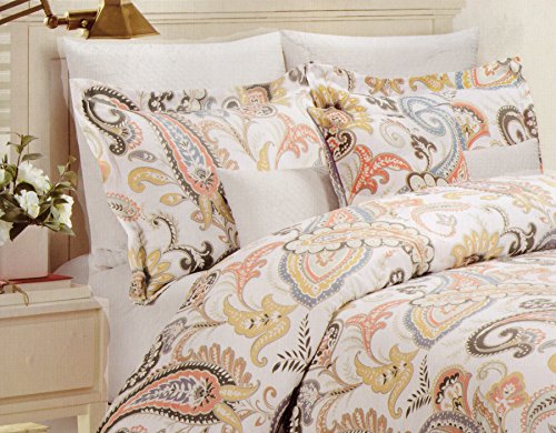 Cynthia Rowley Full Queen Duvet Cover Set Paisley Large Moroccan