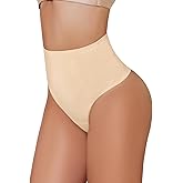 Seamless Tummy Control Thong Shapewear for Women High Waisted Shaping Panties No Show Body Shaper Underwear (US, Alpha, X-Large, Regular, Regular, color A)