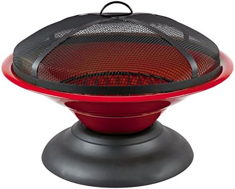 La Hacienda UK 0841-3700 Enameled Firepit, Red