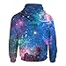 SAYM Unisex Galaxy Pockets 3D Pullover Hoodie Hooded Sweatshirts Hoodies NO21 L
